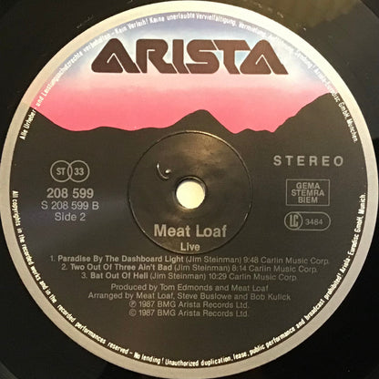 Meat Loaf : Meat Loaf Live (LP, Album, RP + 12", Single)