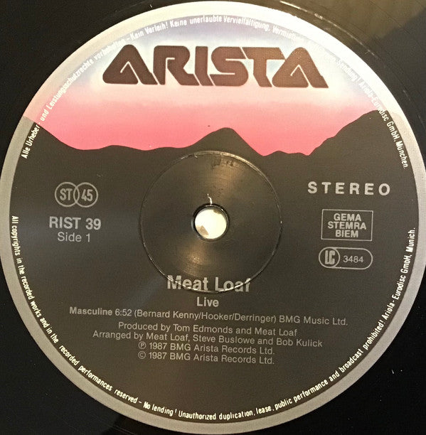 Meat Loaf : Meat Loaf Live (LP, Album, RP + 12", Single)