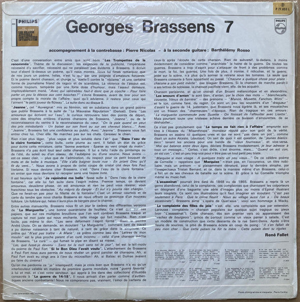 Georges Brassens : 7 (LP, Album, Comp, Mono, RE)