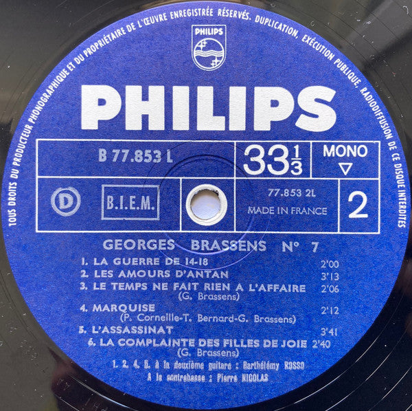 Georges Brassens : 7 (LP, Album, Comp, Mono, RE)