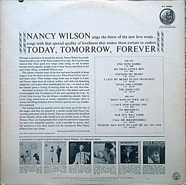 Nancy Wilson : Today, Tomorrow, Forever (LP)