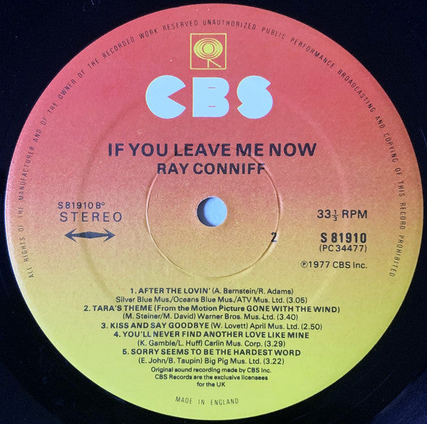 Ray Conniff : If You Leave Me Now (LP)