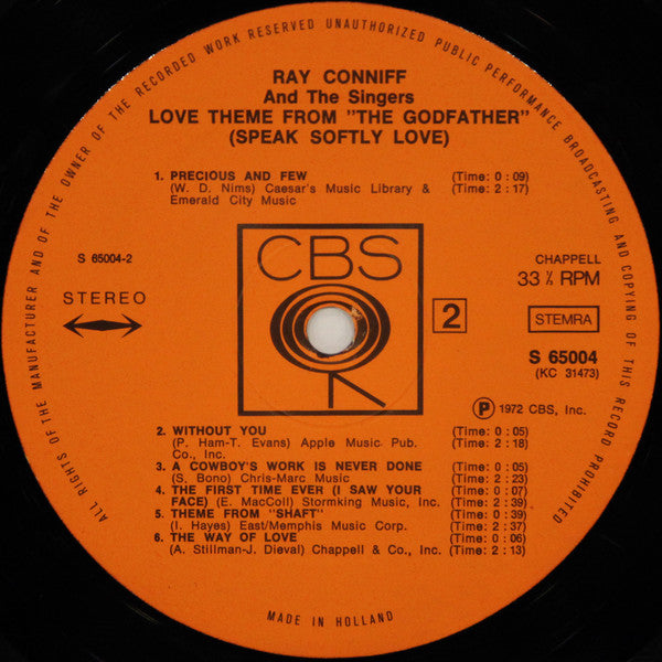 Ray Conniff And The Singers : Love Theme From "The Godfather" (Speak Softly Love) (LP, Album)