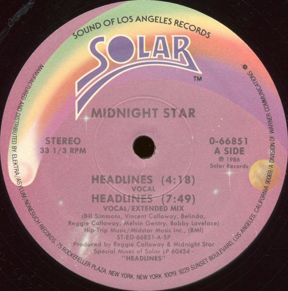 Midnight Star : Headlines (12")