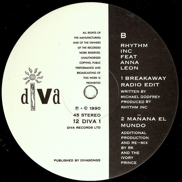 Rhythm Inc (2) Feat Anna Leon : Breakaway (12")