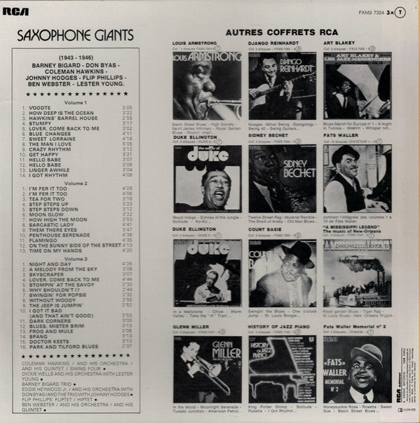 Various : Saxophone Giants (3xLP, Comp, Mono + Box)