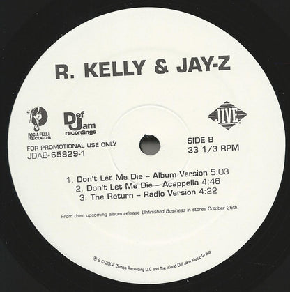 R. Kelly & Jay-Z : Don't Let Me Die (12", Promo)