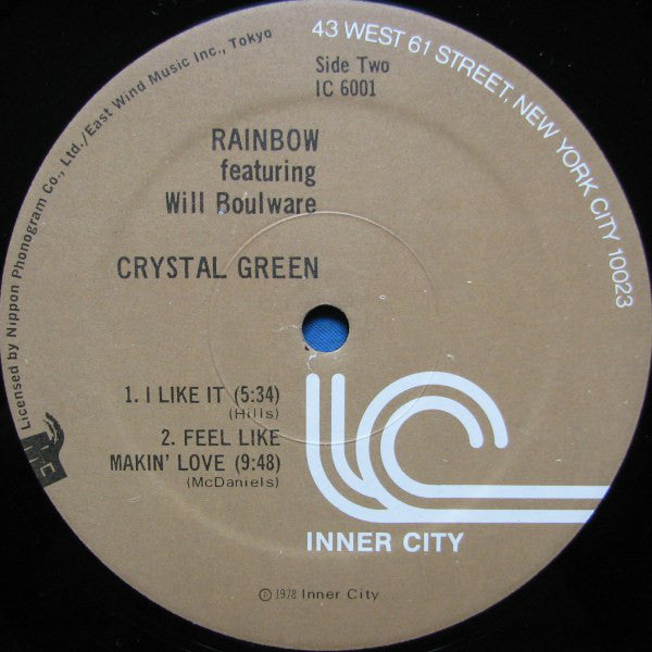 Rainbow (17) Featuring Will Boulware : Crystal Green (LP, Album)