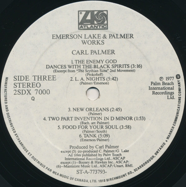 Emerson, Lake & Palmer : Works (Volume 1) (2xLP, Album, Qua)