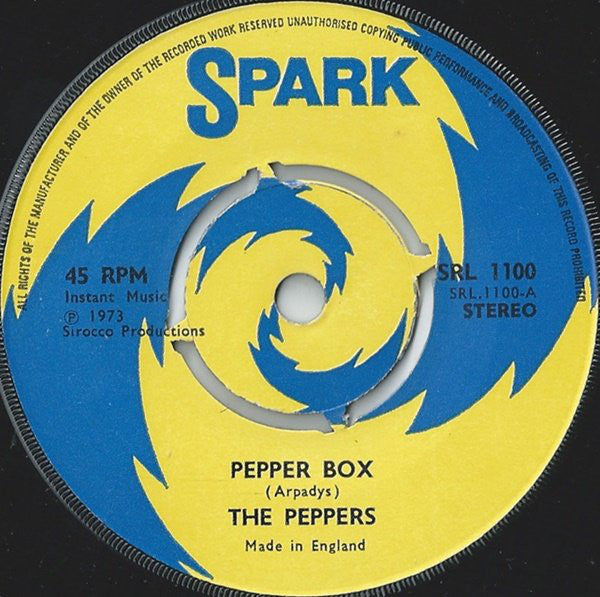 The Peppers : Pepper Box (7", Single, Blu)