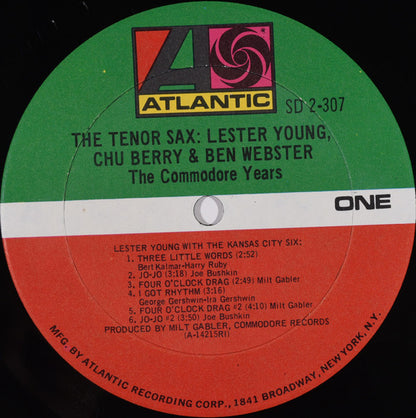 Lester Young, Leon "Chu" Berry & Ben Webster : The Tenor Sax: Lester Young, Chu Berry & Ben Webster (2xLP, Comp, Mono, RI )