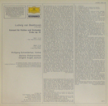 Ludwig Van Beethoven - Wolfgang Schneiderhan, Berliner Philharmoniker, Eugen Jochum : Violinkonzert (LP, RE)