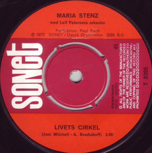 Maria Stenz : Goddag Og Farvel / Livets Cirkel (7", Single)