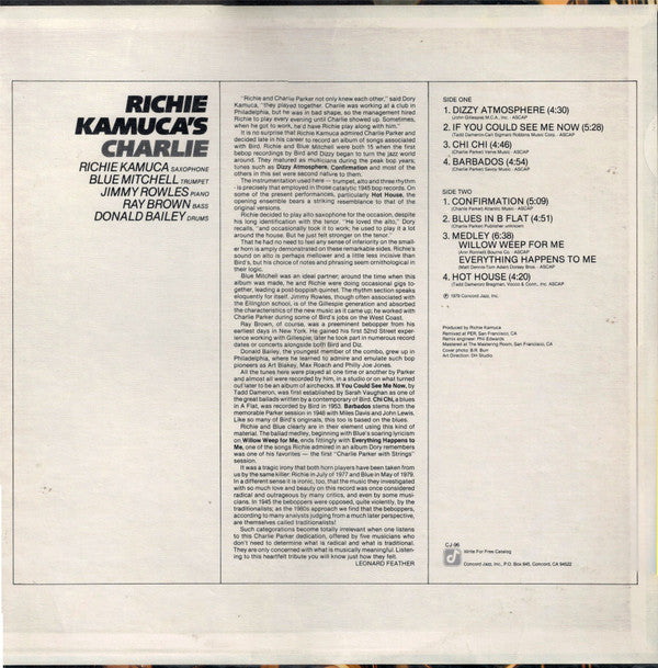 Richie Kamuca : Richie Kamuca's Charlie (LP, Album)