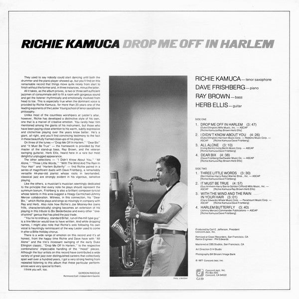 Richie Kamuca : Drop Me Off In Harlem (LP, Album)