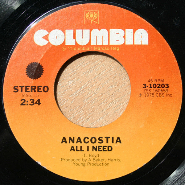 Anacostia : All I Need / One Less Morning (7")