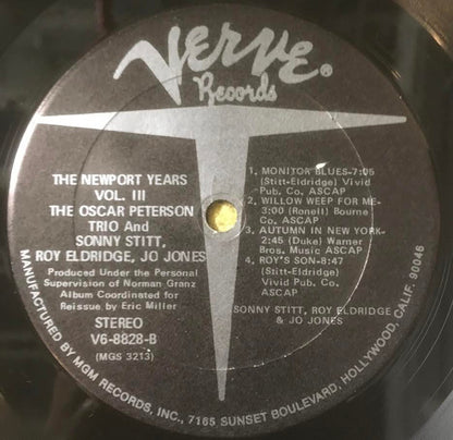 The Oscar Peterson Trio With Roy Eldridge, Sonny Stitt, Jo Jones : The Newport Years Volume III (LP, Album, RE)