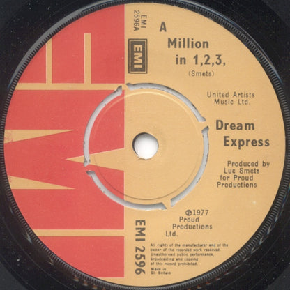 Dream Express : A Million In 1, 2, 3 (7", Single)