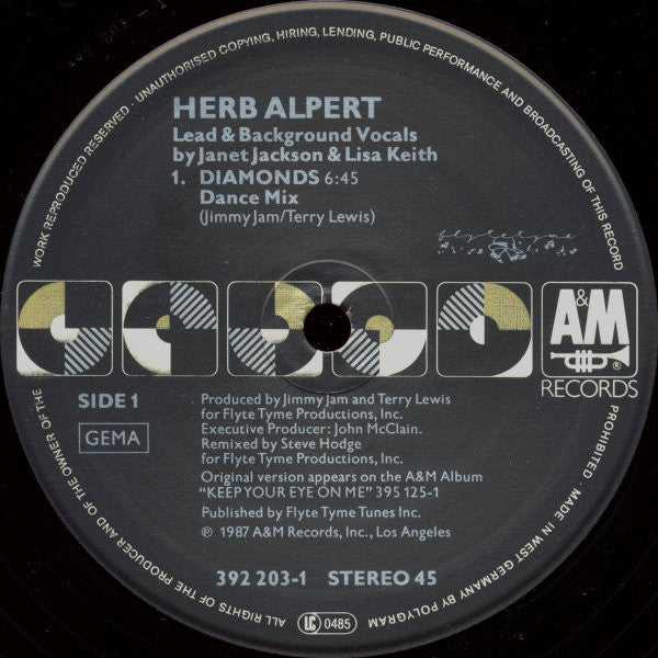 Herb Alpert : Diamonds (12", Single)