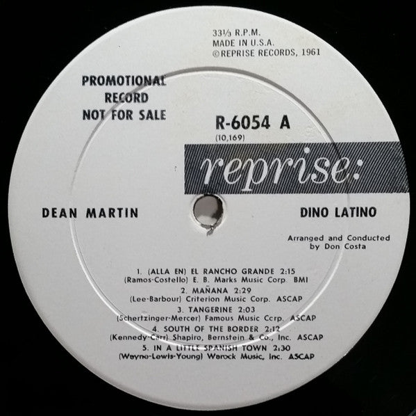 Dean Martin : Dino Latino (LP, Album, Mono, Promo)