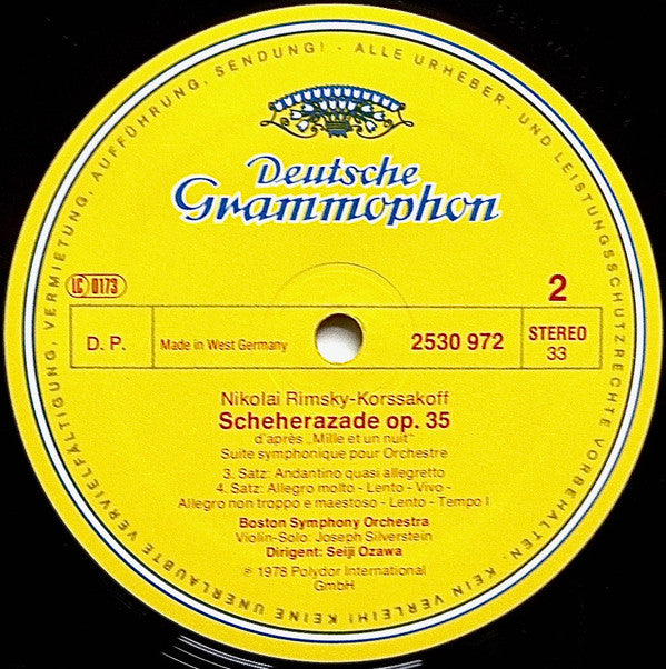 Nikolai Rimsky-Korsakov – Boston Symphony Orchestra · Seiji Ozawa : Scheherazade (LP)