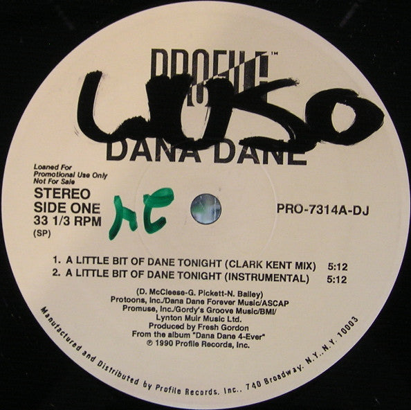 Dana Dane : A Little Bit Of Dane Tonight (12", Promo)