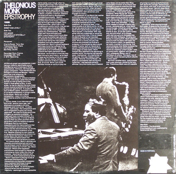 Thelonious Monk : Epistrophy (LP, Album, RE)