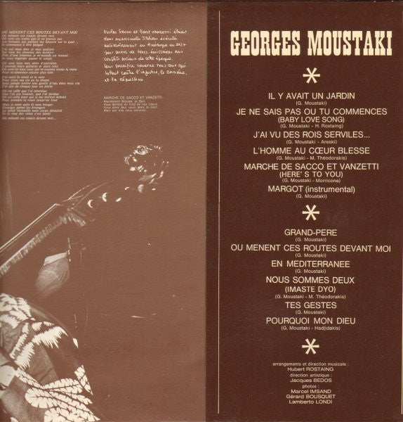 Georges Moustaki : Georges Moustaki (LP, Album, Gat)