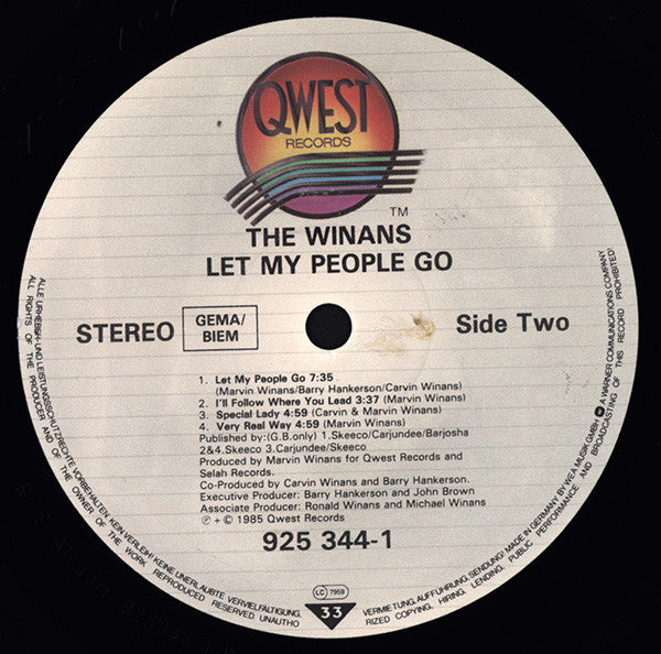 The Winans : Let My People Go (LP, Album)