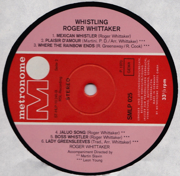 Roger Whittaker : Whistling Roger Whittaker (LP, Album)