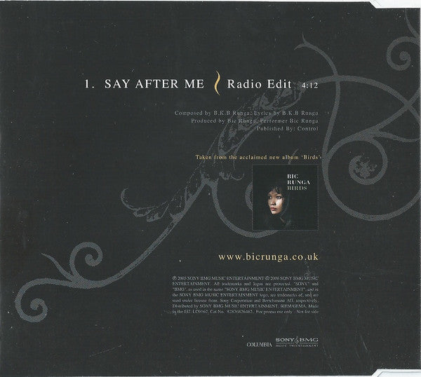 Bic Runga : Say After Me (CD, Single, Promo)