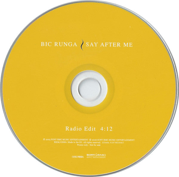 Bic Runga : Say After Me (CD, Single, Promo)