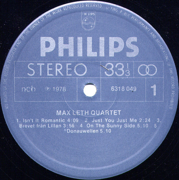 Max Leth Quartet : Max Leth Quartet (LP, Album)