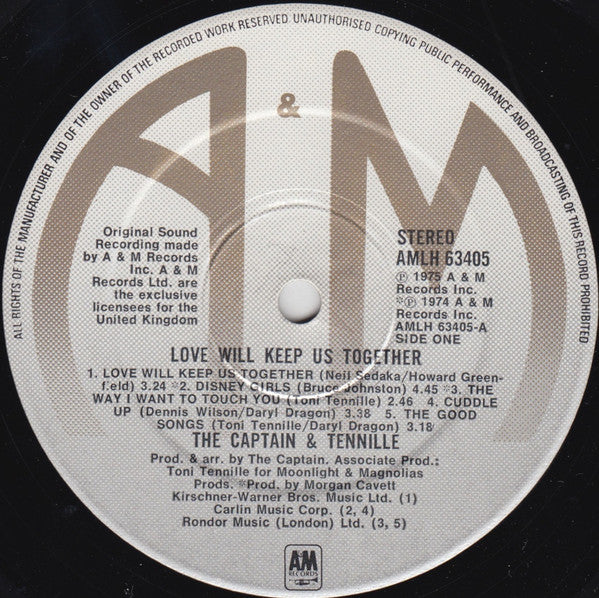 Captain And Tennille : Love Will Keep Us Together (LP, Album)