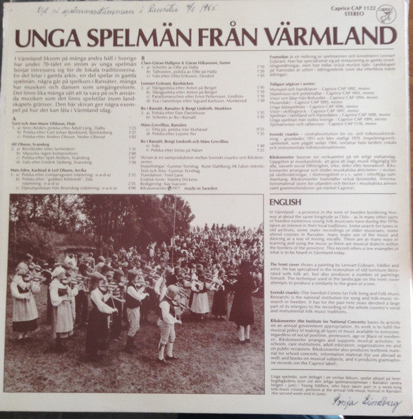 Various : Unga Spelmän Från Värmland (LP)