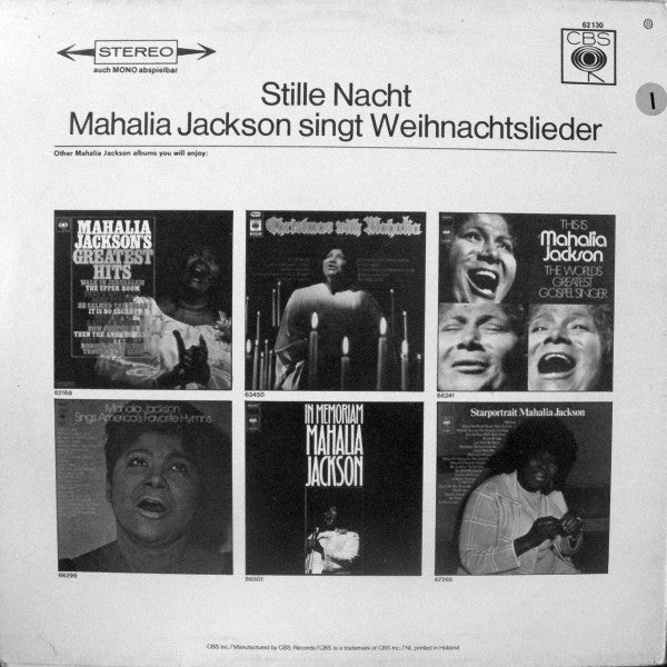 Mahalia Jackson : Stille Nacht - Mahalia Jackson Singt Weihnachtslieder (LP, Album, RE)