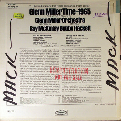 The Glenn Miller Orchestra Directed By Ray McKinley Starring Bobby Hackett : Glenn Miller Time - 1965 (LP, Album, Mono)