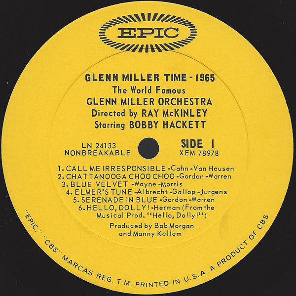 The Glenn Miller Orchestra Directed By Ray McKinley Starring Bobby Hackett : Glenn Miller Time - 1965 (LP, Album, Mono)