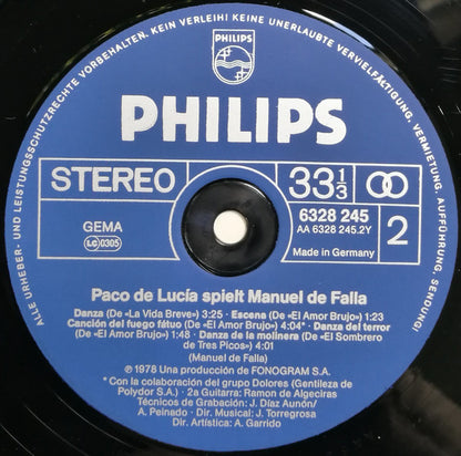 Paco De Lucía : Spielt Manuel De Falla (LP, Album)