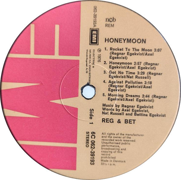 Reg & Bet : Honeymoon (LP, Album)