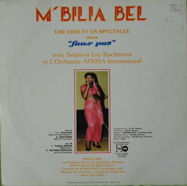 Mbilia Bel Avec Tabu Ley Rochereau Et Orchestre Afrisa L'International : Faux Pas (LP, Album)