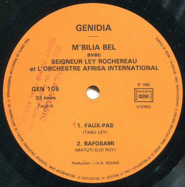 Mbilia Bel Avec Tabu Ley Rochereau Et Orchestre Afrisa L'International : Faux Pas (LP, Album)