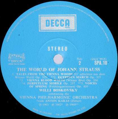 Johann Strauss Jr. - Wiener Philharmoniker : The World Of Johann Strauss (LP, Comp)