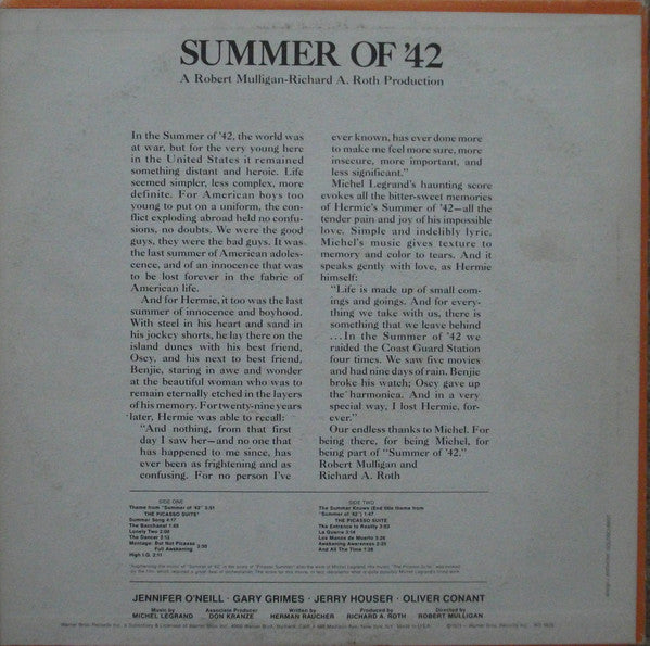 Michel Legrand : Summer Of '42 (LP, Album)