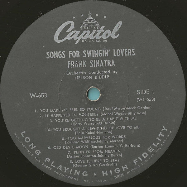 Frank Sinatra : Songs For Swingin' Lovers (LP, Album, Mono, RP, Scr)