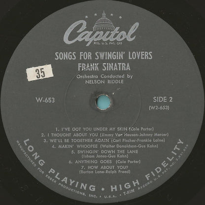 Frank Sinatra : Songs For Swingin' Lovers (LP, Album, Mono, RP, Scr)