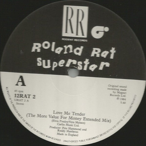 Roland Rat Superstar : Love Me Tender (12", Single)