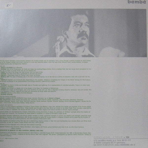 Milton Cardona : Bembé (LP, Album)