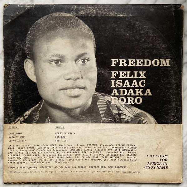 Felix Isaac Adaka Boro : Freedom (LP, Album)