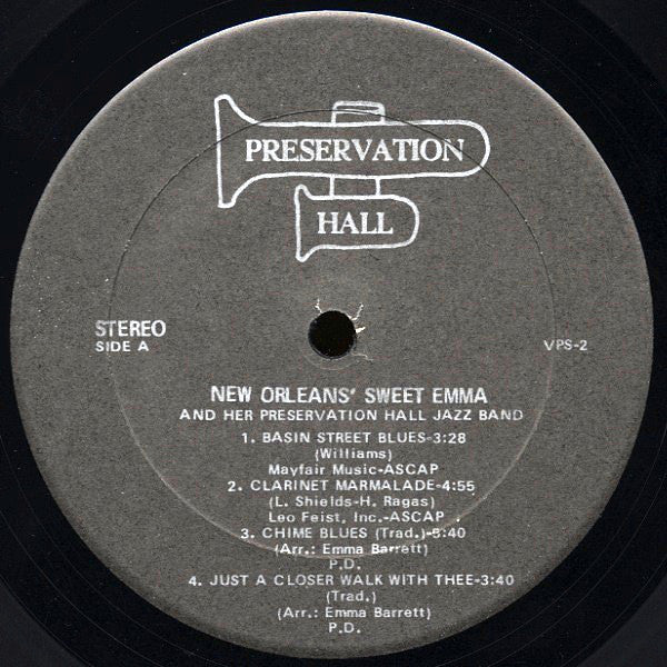 Sweet Emma And Her Preservation Hall Jazz Band : New Orleans' Sweet Emma And Her Preservation Hall Jazz Band (LP, Album, RE)